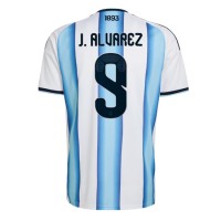 Stroje piłkarskie Argentyna Julian Alvarez #9 Koszulka Podstawowej MŚ 2026 Krótki Rękaw